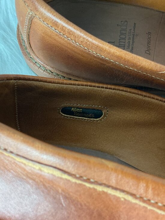 Allen Edmonds Dornoch Tan Brown Leather Penny Loafers 11.5 D main image 9